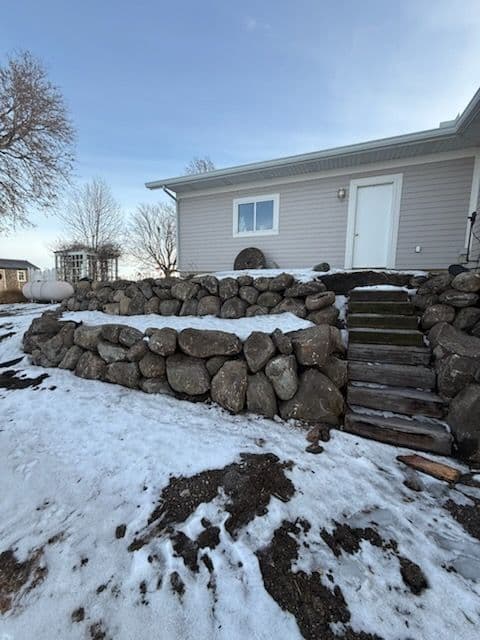 Gallery photos for Boulder Retaining Wall Enhances Winter Charm: Image #2