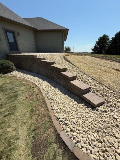 Revamped Retaining Wall with Modern Rocks image